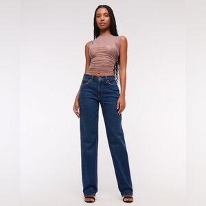 Abercrombie & Fitch Dark Blue baggy curve-love Jeans